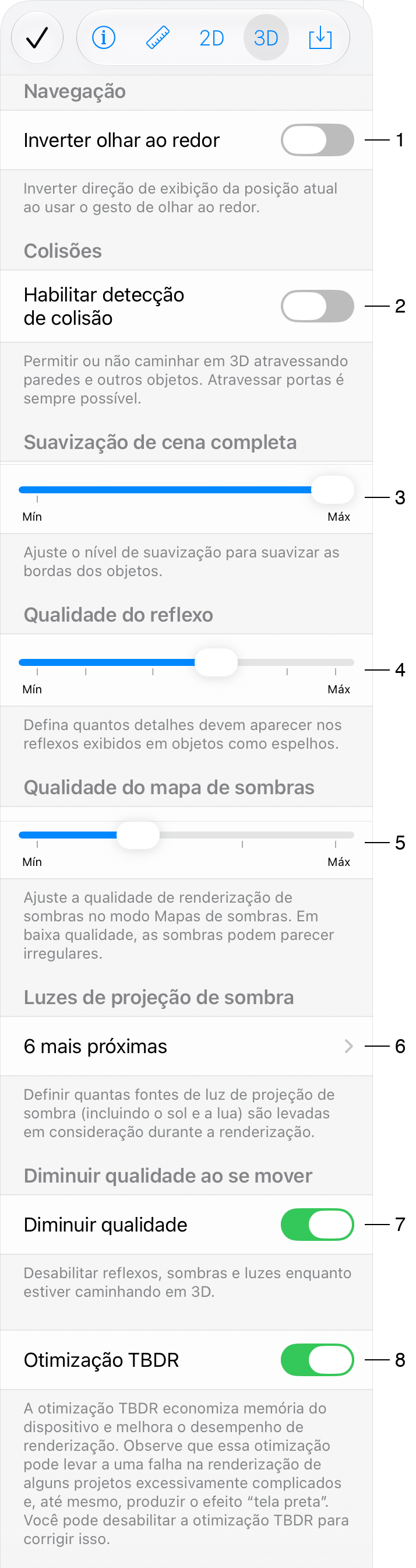 Configurações do programa