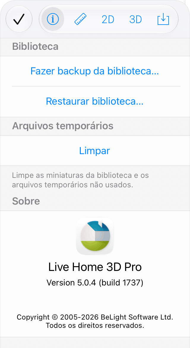 A seção Geral das configurações do aplicativo