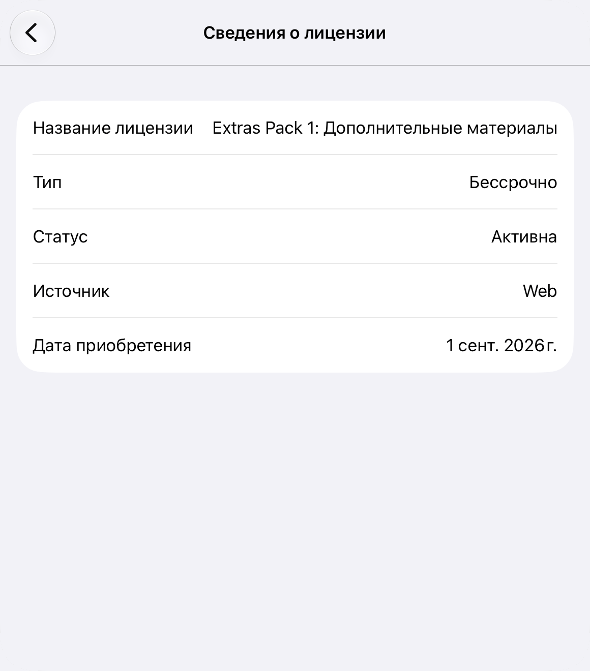 Сведения о лицензии