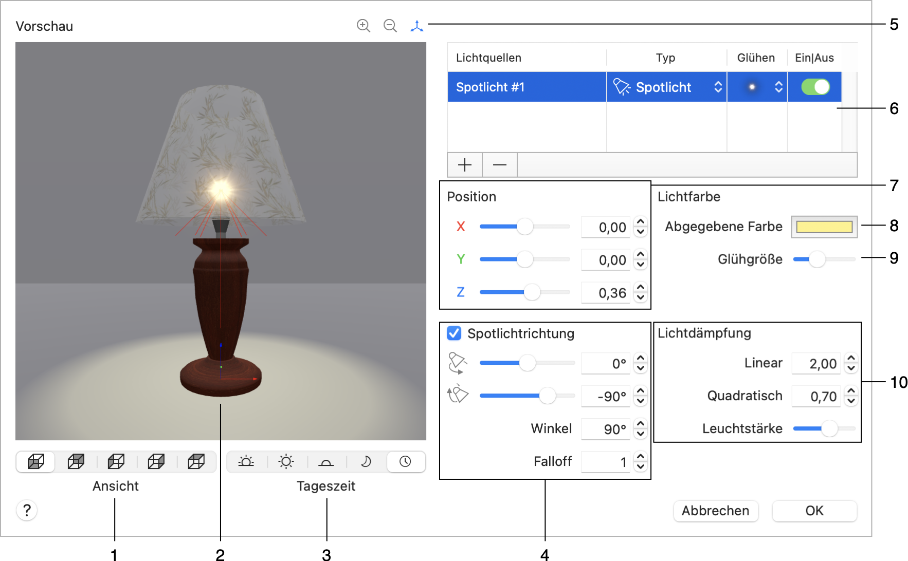 Lichtquellen-Editor