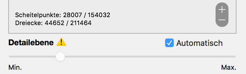 Schieberegler für die Detailebene