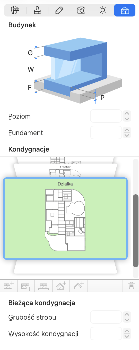 Podgląd poziomu Działki w Inspektorze.