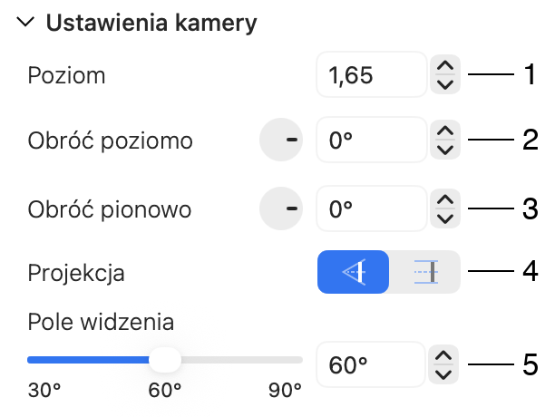 Właściwości kamery