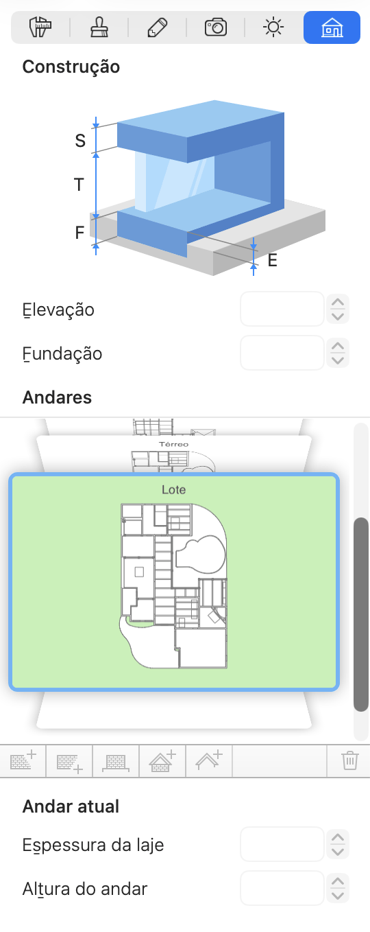 A visualização do nível do Lote no Inspetor.