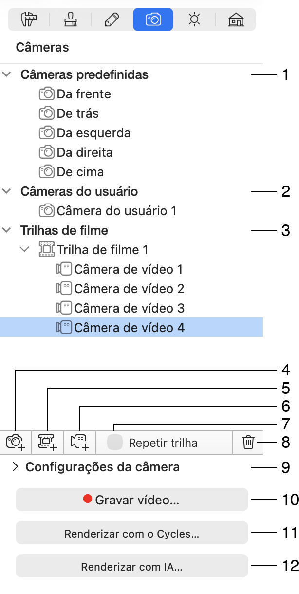 Propriedades da Câmera