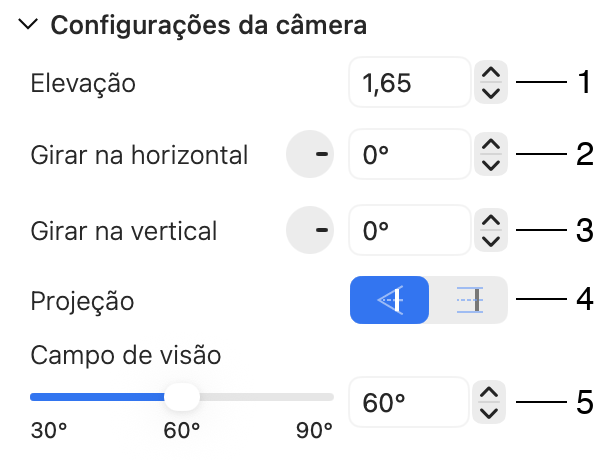 Propriedades da Câmera