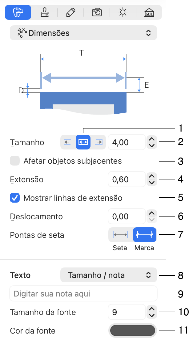 Propriedades de dimensão