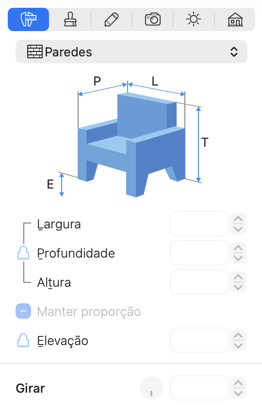 A lista de guias no Inspetor