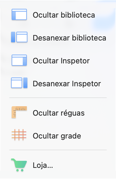 Menu Exibir