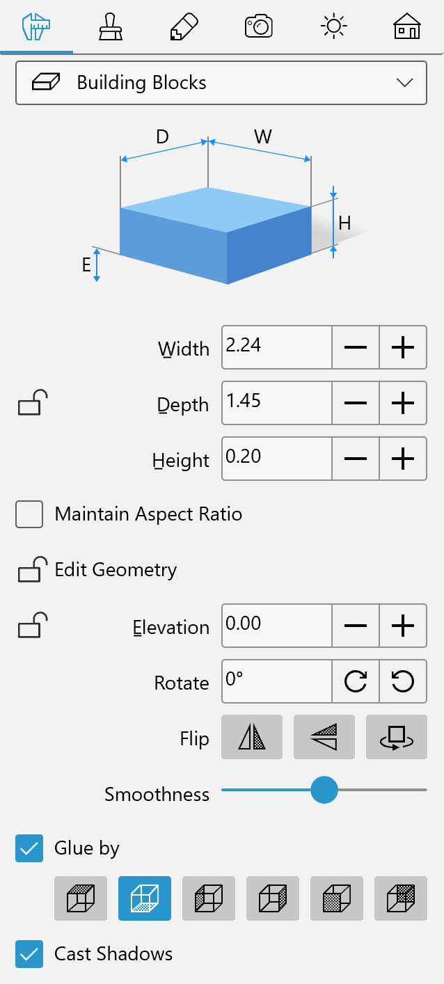 Parametry bloku budowlanego