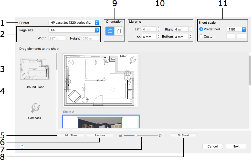 Print Layout dialog