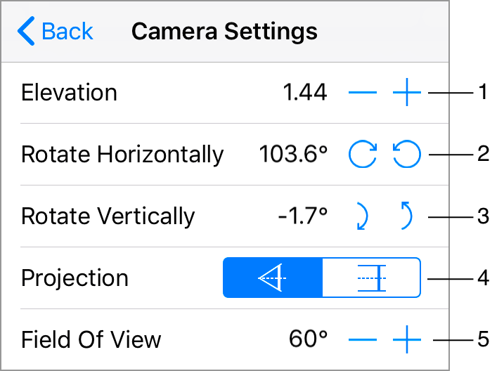 Camera settings