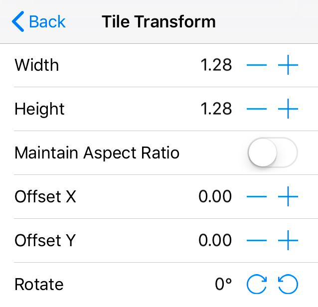 Tile Transform tool in the Inspector